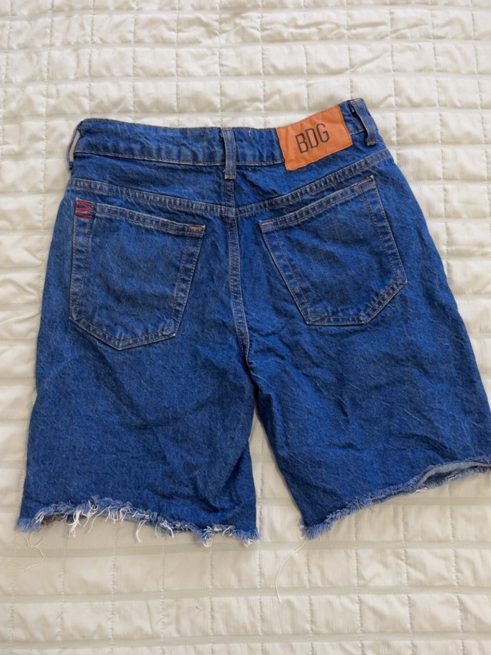 BDG Dark Blue Raw-yHem Denim Shorts